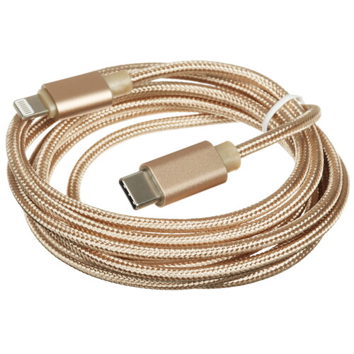 Купить Кабель круглый Атом Lightning 8-pin - USB Type-C золотистый 1.8 м  5480099. Характеристики, отзывы и цены в Донецке