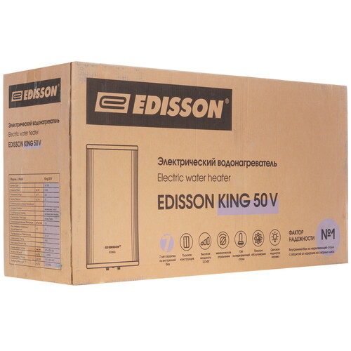 Купить Водонагреватель электрический EDISSON King 50 V  9048942. Характеристики, отзывы и цены в Донецке