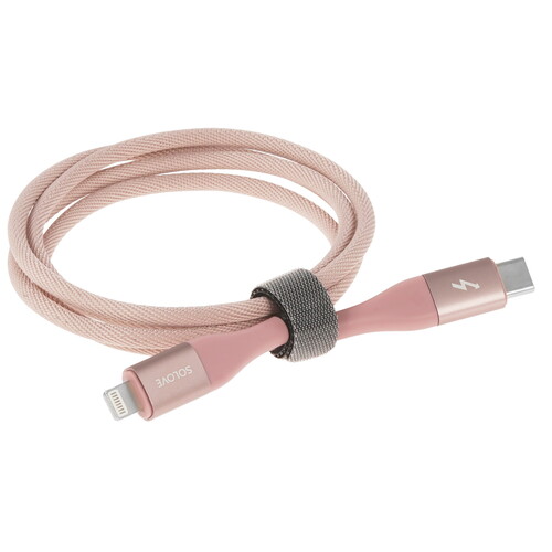 Купить Кабель круглый SOLOVE Lightning 8-pin - USB Type-C розовый 1 м  5479982. Характеристики, отзывы и цены в Донецке
