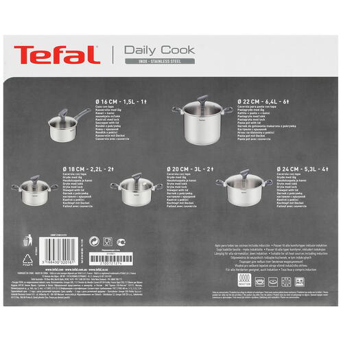 Купить Набор посуды Tefal Daily Cook G712SA55  4819215. Характеристики, отзывы и цены в Донецке