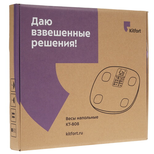 Купить Весы Kitfort КТ-808 белый  8197294. Характеристики, отзывы и цены в Донецке