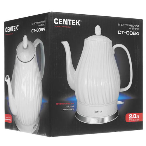 Купить Электрочайник Centek CT-0064 белый  8171941. Характеристики, отзывы и цены в Донецке