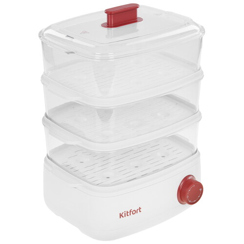 Купить Пароварка Kitfort КТ-6830 белый  9212794. Характеристики, отзывы и цены в Донецке