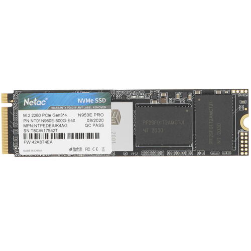 Купить 500 ГБ M.2 NVMe накопитель Netac N950E Pro [NT01N950E-500G-E4X]  4715963. Характеристики, отзывы и цены в Донецке