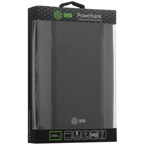 Купить Портативный аккумулятор Cactus CS-PBFSIT-20000 черный  5369746. Характеристики, отзывы и цены в Донецке