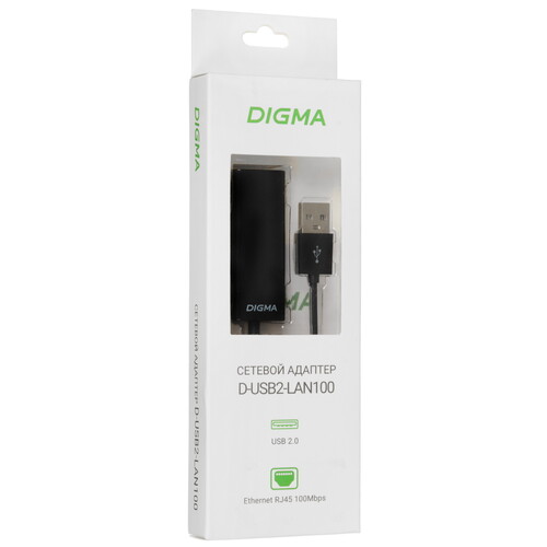 Купить Сетевая карта Digma D-USB2-LAN100  9159411. Характеристики, отзывы и цены в Донецке