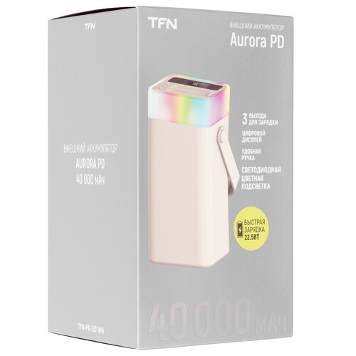 Купить Портативный аккумулятор TFN Aurora PD бежевый  9259223. Характеристики, отзывы и цены в Донецке