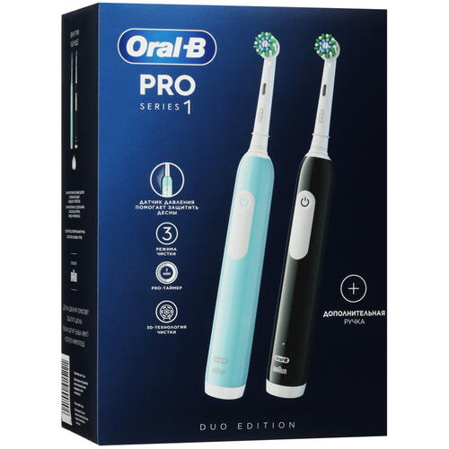 Набор зубных щеток Braun Oral-B Pro 1 (500) Duo/D305.523.3H голубой, черный Купить Набор зубных щеток Braun Oral-B Pro 1 (500) Duo/D305.523.3H голубой, черный  9088400. Характеристики, отзывы и цены в Донецке