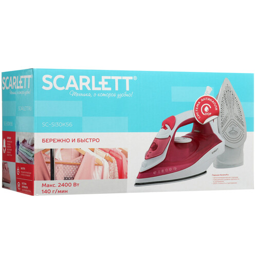 Купить Утюг Scarlett SC-SI30K56 розовый  5491408. Характеристики, отзывы и цены в Донецке