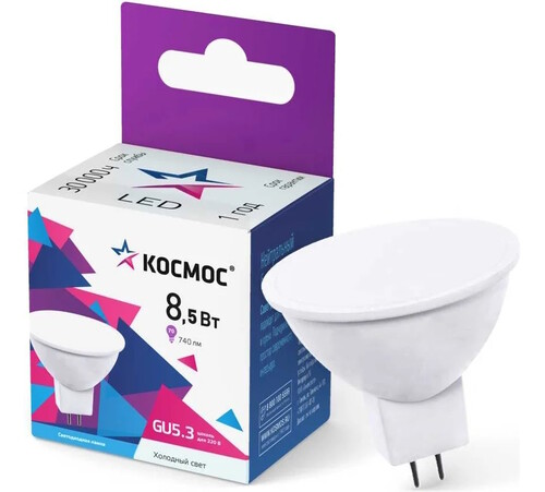 Купить Комплект светодиодных ламп Космос LkecLED8.5wJCDRC65  9303148. Характеристики, отзывы и цены в Донецке