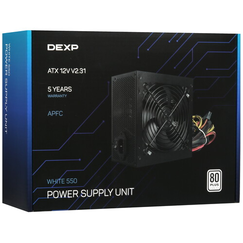 Купить Блок питания DEXP ATX White 550  черный  5448289. Характеристики, отзывы и цены в Донецке