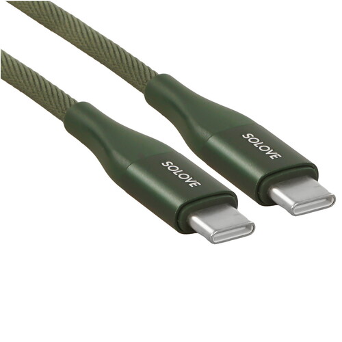 Купить Кабель круглый SOLOVE USB Type-C - USB Type-C зеленый 1 м  5479993. Характеристики, отзывы и цены в Донецке