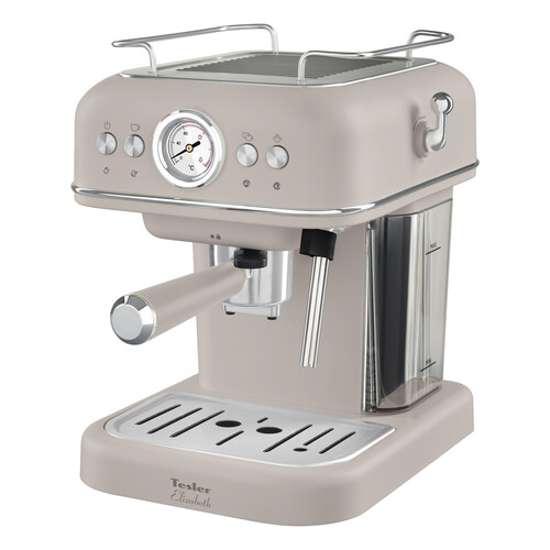 Купить Кофеварка рожковая Tesler ECM-245 SAND GREY серый  9146252. Характеристики, отзывы и цены в Донецке