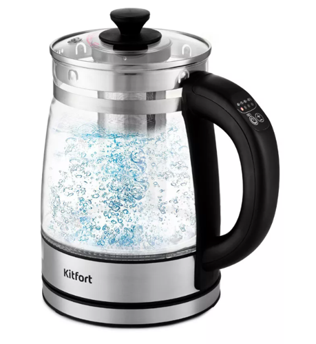 Купить Электрочайник Kitfort KT-6119 серебристый  5301277. Характеристики, отзывы и цены в Донецке