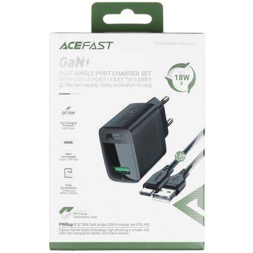 Купить Сетевое зарядное устройство ACEFAST A90 черный  5463578. Характеристики, отзывы и цены в Донецке