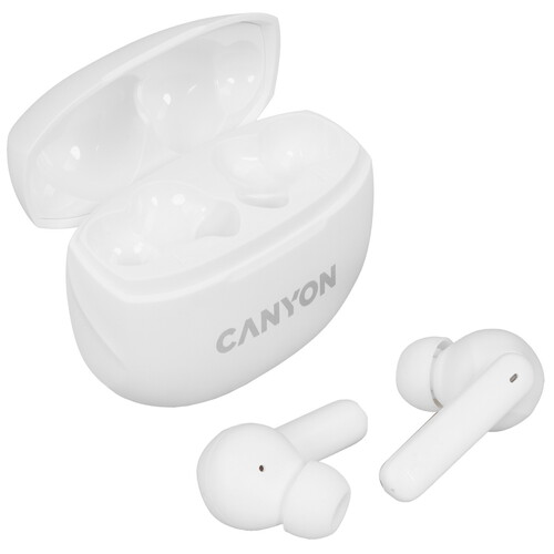Купить Наушники TWS Canyon TWS-8 белый  9152238. Характеристики, отзывы и цены в Донецке