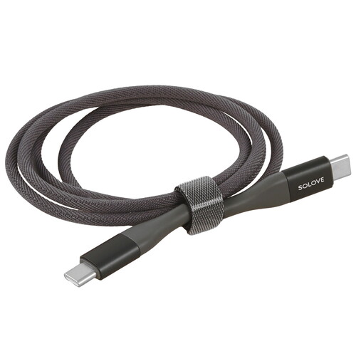 Купить Кабель круглый SOLOVE USB Type-C - USB Type-C серый 1 м  5479992. Характеристики, отзывы и цены в Донецке