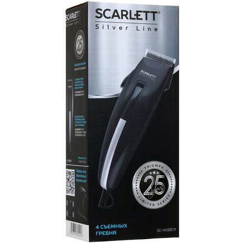 Купить Машинка для стрижки Scarlett SC-HC63C11 черный/серебристый  5347177. Характеристики, отзывы и цены в Донецке
