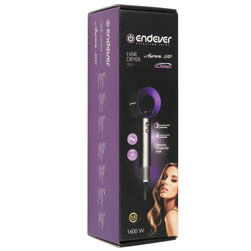 Купить Фен Endever Aurora 510 серый/синий  9233751. Характеристики, отзывы и цены в Донецке