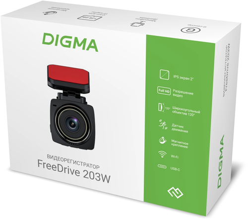 Купить Видеорегистратор Digma FreeDrive 203W  9151485. Характеристики, отзывы и цены в Донецке
