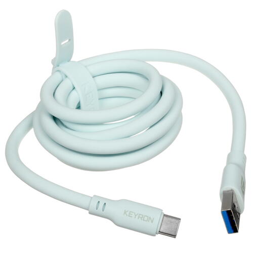Купить Кабель круглый KEYRON USB Type-C - USB 3.0 Type-A голубой 1.5 м  5433032. Характеристики, отзывы и цены в Донецке