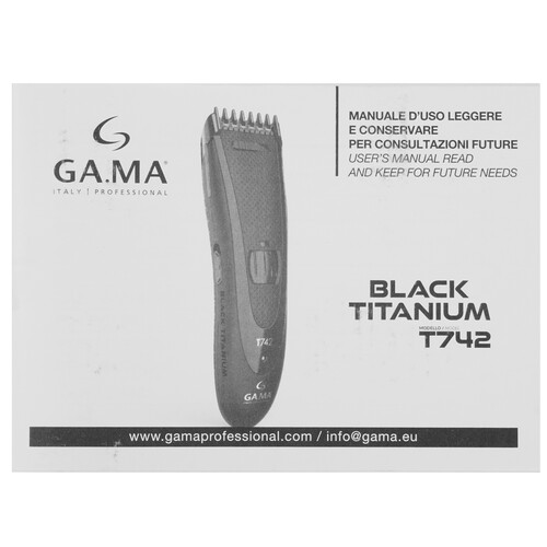 Купить Машинка для стрижки GA.MA T742  + T827 черный  9269237. Характеристики, отзывы и цены в Донецке