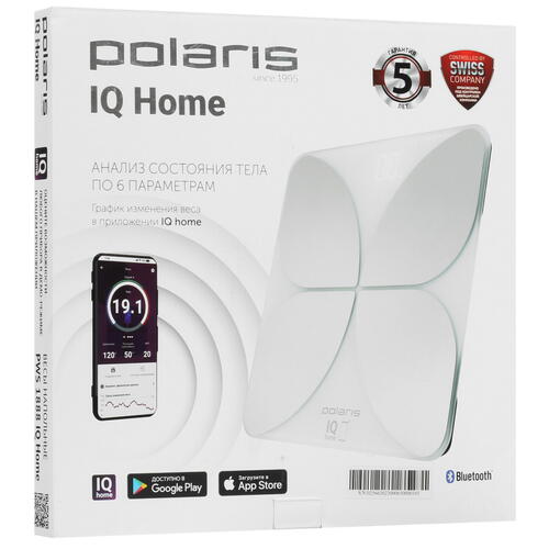 Купить Весы Polaris  PWS 1888 IQ Home белый, серебристый  9001642. Характеристики, отзывы и цены в Донецке