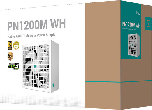 Купить Блок питания DEEPCOOL GamerStorm PN1200M WH  белый  9280293. Характеристики, отзывы и цены в Донецке