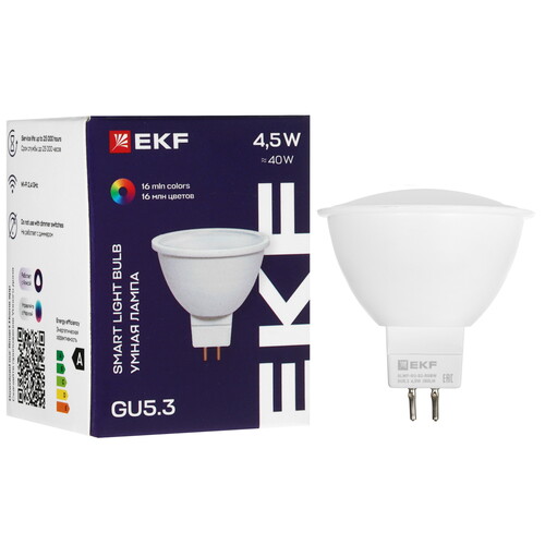 Купить Умная светодиодная лампа EKF Connect RGBW GU5.3  5490560. Характеристики, отзывы и цены в Донецке