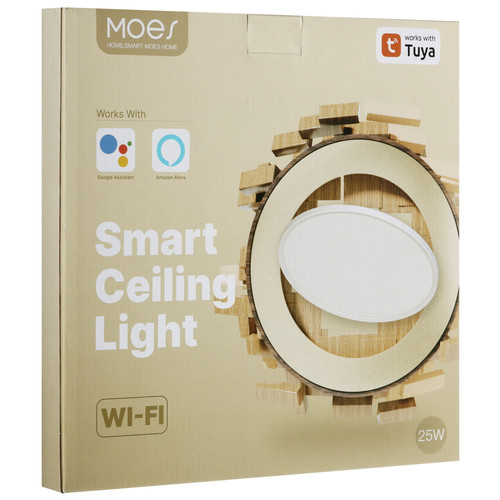 Купить Светильник настенно-потолочный Moes Smart WIFI Ceiling Light Ultrathin Energy-saving RGB Dimmable Lighting белый/белый  5608715. Характеристики, отзывы и цены в Донецке