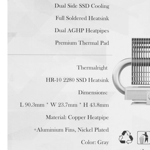 Купить Радиатор для SSD M.2 Thermalright HR-10 2280  9120272. Характеристики, отзывы и цены в Донецке