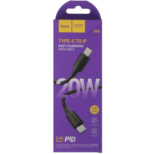 Купить Кабель круглый Hoco Lightning 8-pin - USB Type-C черный 1 м  5475073. Характеристики, отзывы и цены в Донецке