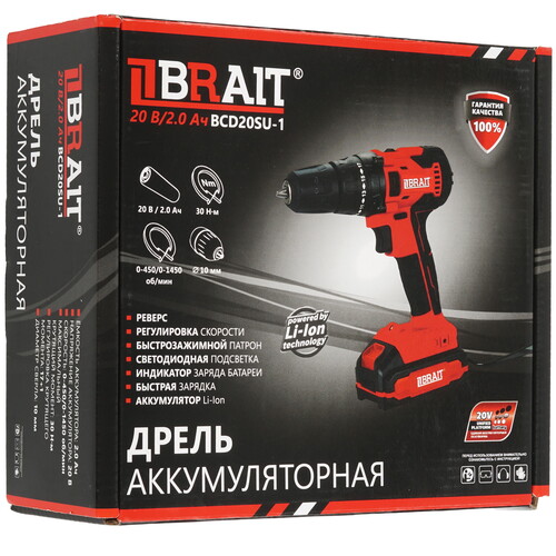 Купить Дрель-шуруповерт BRAIT BCD20SU-1 без ЗУ, без АКБ  9230654. Характеристики, отзывы и цены в Донецке