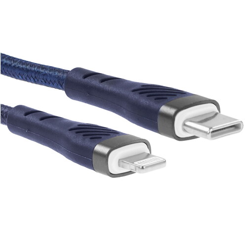Купить Кабель круглый Perfeo Lightning 8-pin - USB Type-C синий 1 м  9173187. Характеристики, отзывы и цены в Донецке