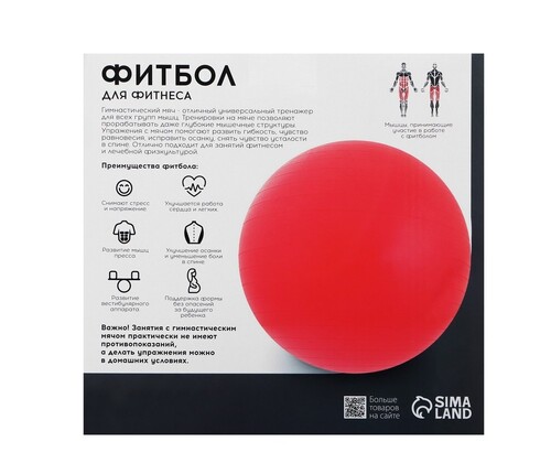 Купить Фитбол ONLYTOP розовый  9138204. Характеристики, отзывы и цены в Донецке