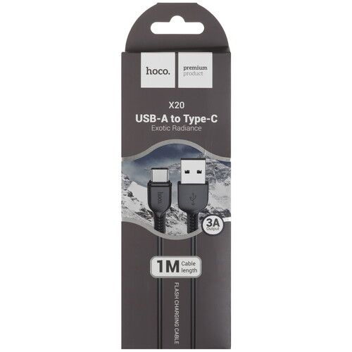 Купить Кабель круглый Hoco USB Type-C - USB 2.0 Type-A черный 1 м  5474968. Характеристики, отзывы и цены в Донецке