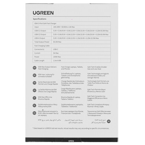 Купить Сетевое зарядное устройство Ugreen X755 серый  9146530. Характеристики, отзывы и цены в Донецке
