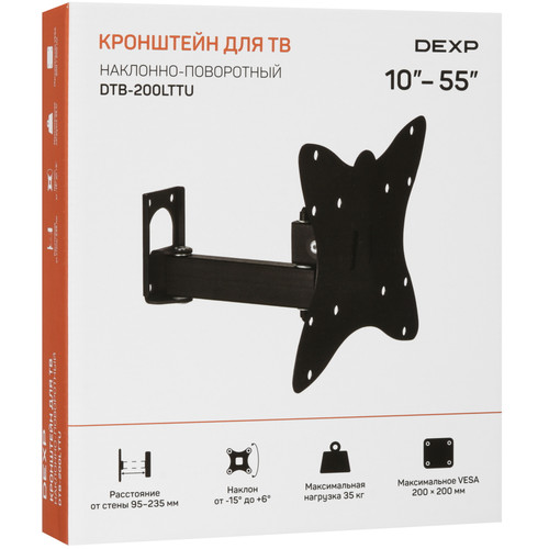 Купить Кронштейн для ТВ DEXP DTB-200LTTU черный  9303059. Характеристики, отзывы и цены в Донецке