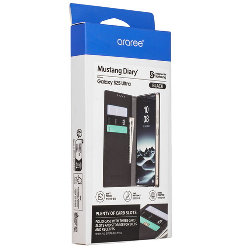 Купить Чехол-книжка  Araree Mustang Diary для Samsung Galaxy S25 Ultra черный  5617348. Характеристики, отзывы и цены в Донецке
