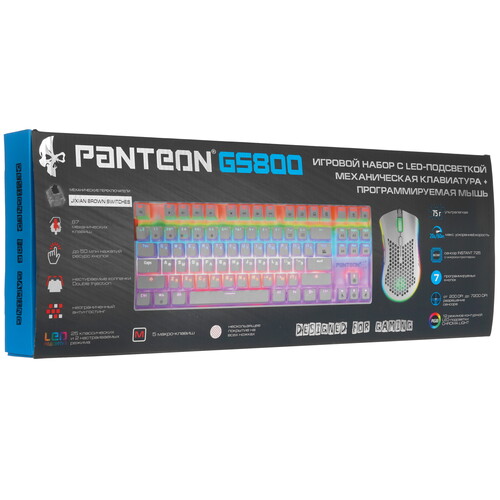 Купить Клавиатура+мышь  проводная  PANTEON GS800 белый  5095968. Характеристики, отзывы и цены в Донецке