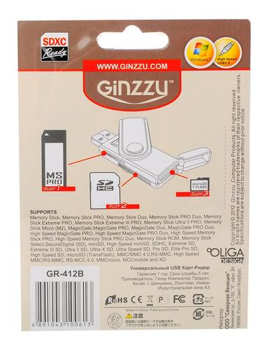 Купить Кард-ридер GiNZZU GR-412B  0155557. Характеристики, отзывы и цены в Донецке