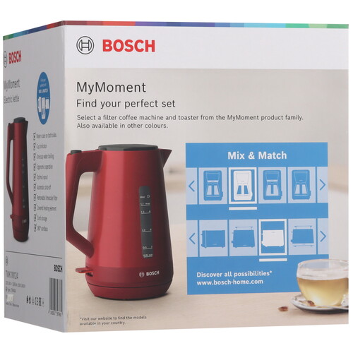 Купить Электрочайник BOSCH TWK 1M124 красный  9186112. Характеристики, отзывы и цены в Донецке