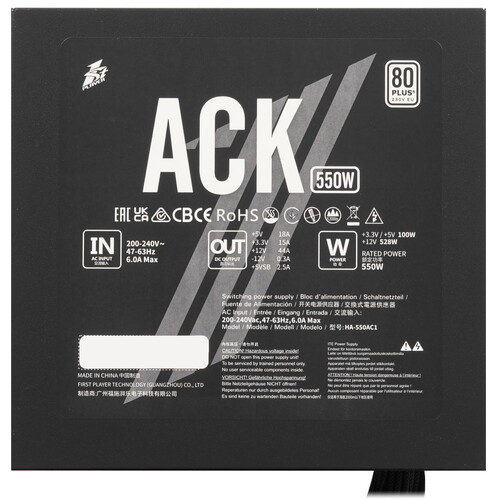 Купить Блок питания 1STPLAYER ACK 550W Black [HA-550AC1] черный  9227555. Характеристики, отзывы и цены в Донецке