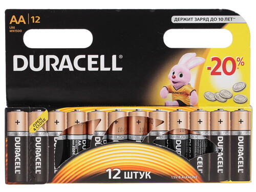 Купить Батарейка Duracell Basic AA (LR6/ER14505/FR6/R6P)  0173877. Характеристики, отзывы и цены в Донецке