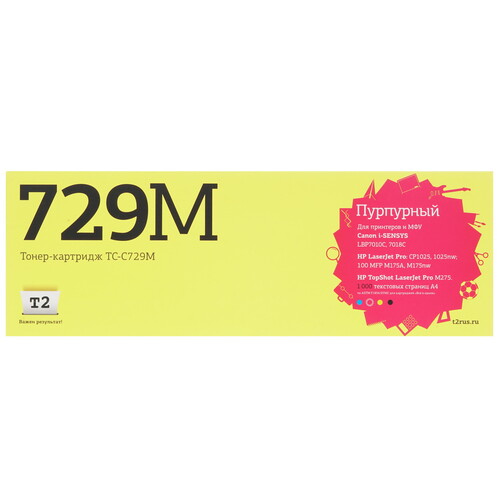 Купить Картридж лазерный T2 TC-C729M пурпурный, с чипом  7939593. Характеристики, отзывы и цены в Донецке