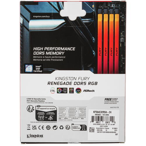 Купить Оперативная память Kingston FURY Renegade Silver RGB [KF564C32RSA-24] 24 ГБ  5436206. Характеристики, отзывы и цены в Донецке