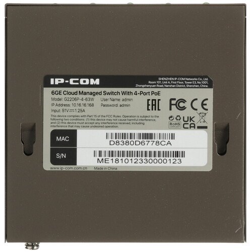 Купить Коммутатор IP-COM G2206P-4-63W  5404333. Характеристики, отзывы и цены в Донецке