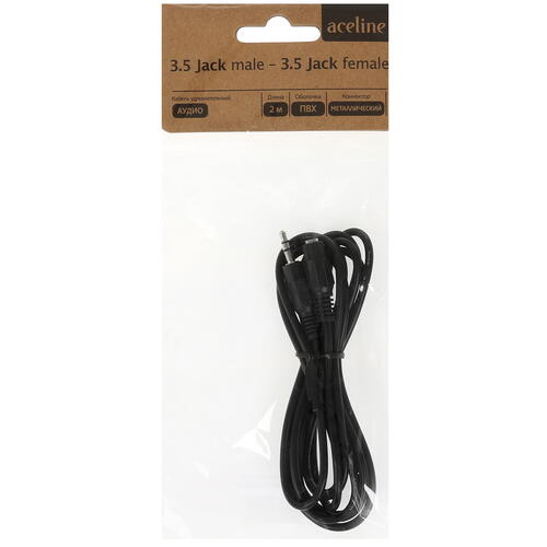 Купить Кабель   Aceline 3.5 mm jack - 3.5 mm jack черный  1380487. Характеристики, отзывы и цены в Донецке