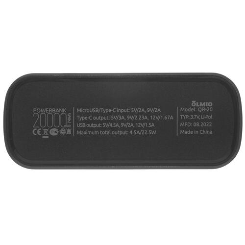 Купить Портативный аккумулятор Olmio QR-20 серый  5098854. Характеристики, отзывы и цены в Донецке
