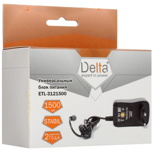 Купить Адаптер питания сетевой Delta+ ETL-3121500  1319750. Характеристики, отзывы и цены в Донецке